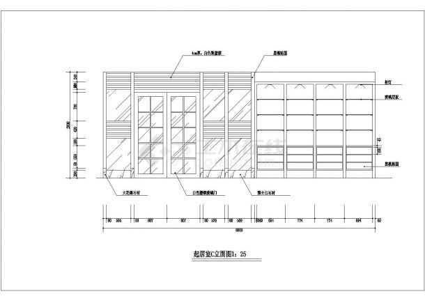 上海市某小区高档豪华别墅全套装修施工设计CAD图纸-图二