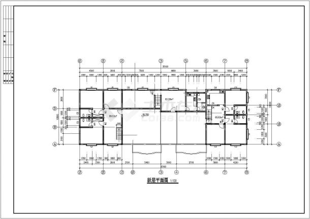 7100平米7层框架结构商住楼建筑设计CAD图纸（1-2层商用）-图一