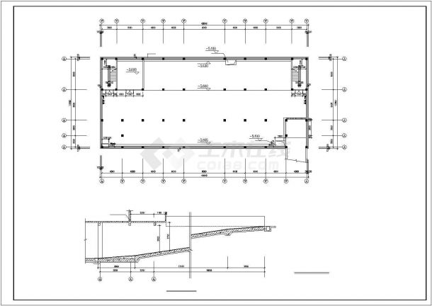 烟台市某现代化社区2400平米3层框混结构活动会所建筑设计CAD图纸-图一