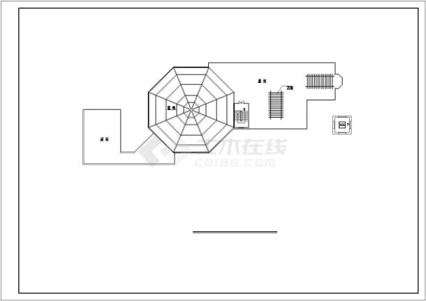 无锡市某商业街1900平米3层框架结构商务休闲会所建筑设计CAD图纸-图二