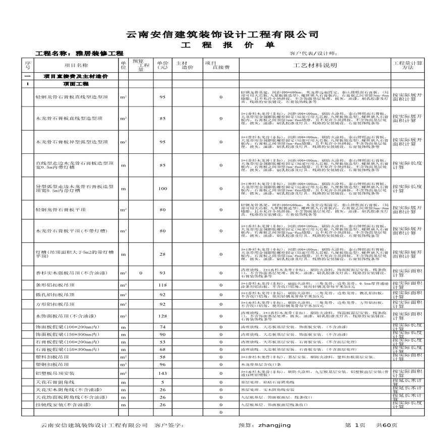 某著名酒店装饰工程预算书-图一