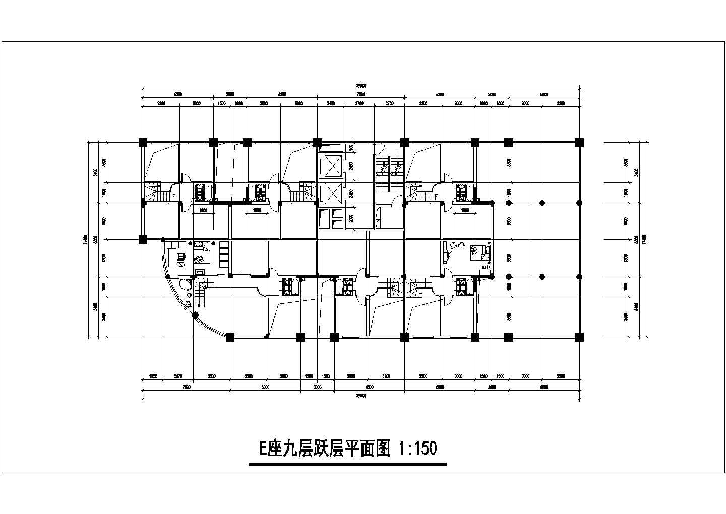 呼和浩特市某新建小区多栋住宅楼建筑设计CAD图纸（含总平面图）
