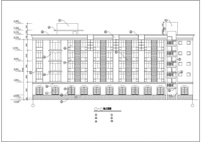 某工厂4000平米6层框混结构职工宿舍楼建筑设计CAD图纸_图1