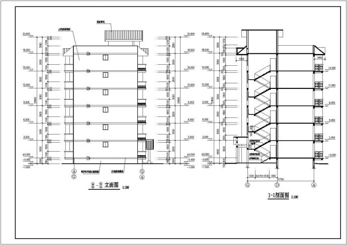 焦作市某小区2100平米6层砖混结构住宅楼建筑设计CAD图纸（1层4户）_图1
