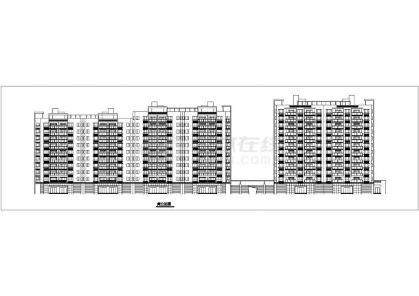 襄樊市某小区1.4万平米12层框架结构商住楼建筑设计CAD图纸（底层商铺）-图二