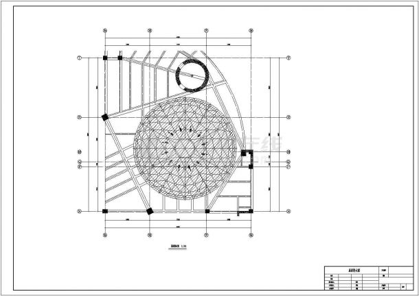 清远市区单层网壳详细建筑施工图-图二