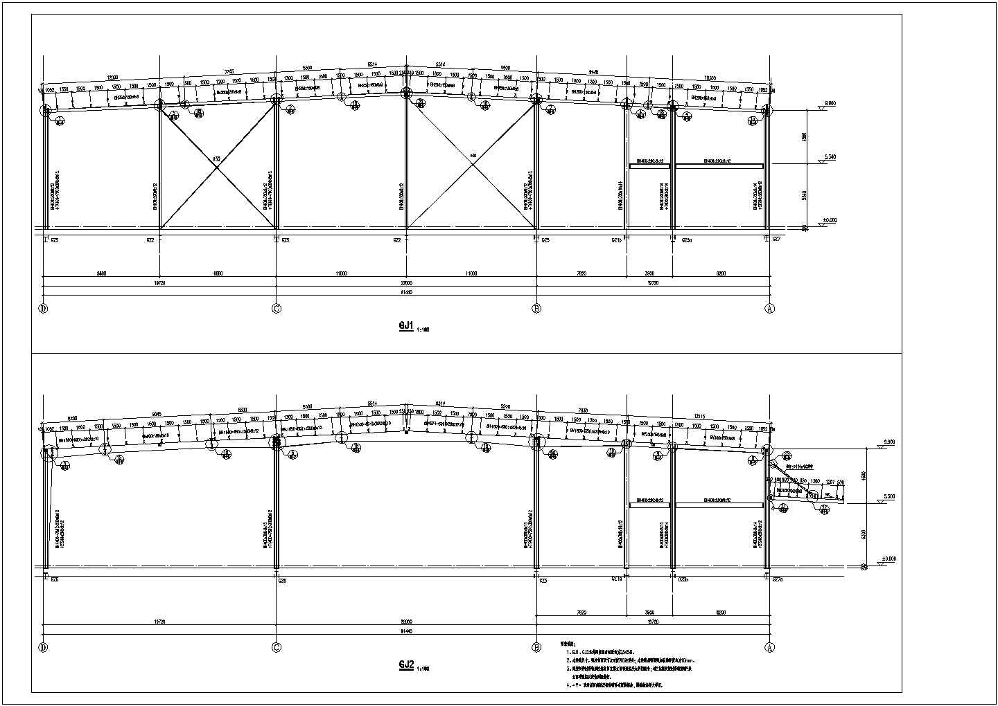 温州钢架详细设计平面图