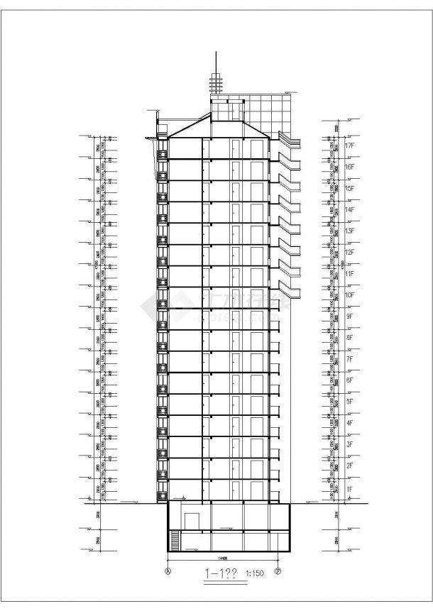 舟山市某小区2.9万平米17层框架结构住宅楼全套建筑设计CAD图纸-图一