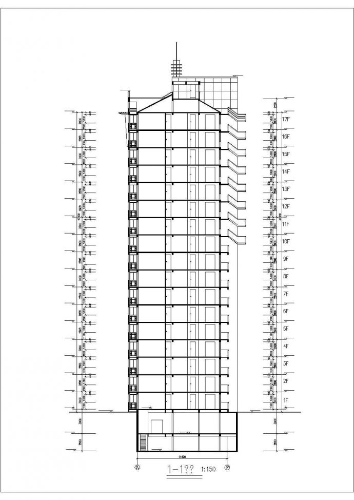 舟山市某小区2.9万平米17层框架结构住宅楼全套建筑设计CAD图纸_图1