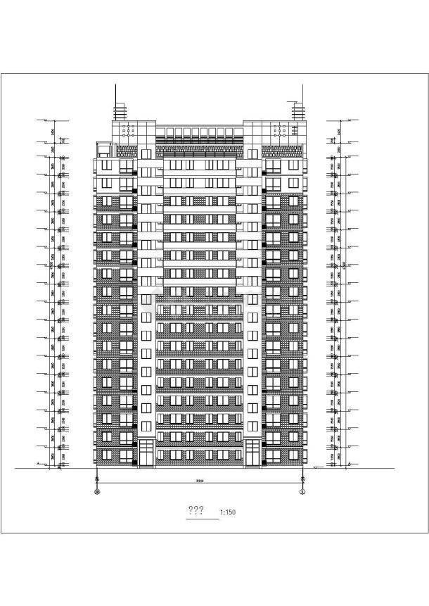 舟山市某小区2.9万平米17层框架结构住宅楼全套建筑设计CAD图纸-图二
