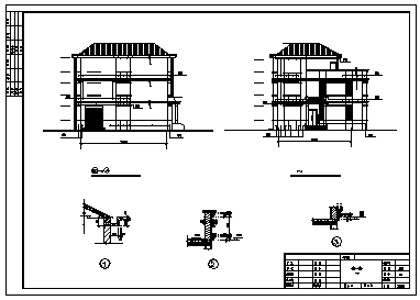 别墅设计_某三层砖混结构坡屋顶英式风格别墅建筑施工cad图，含效果图_图1