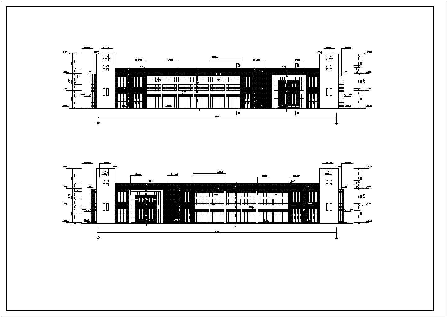 某高校二层食堂建筑设计cad施工图