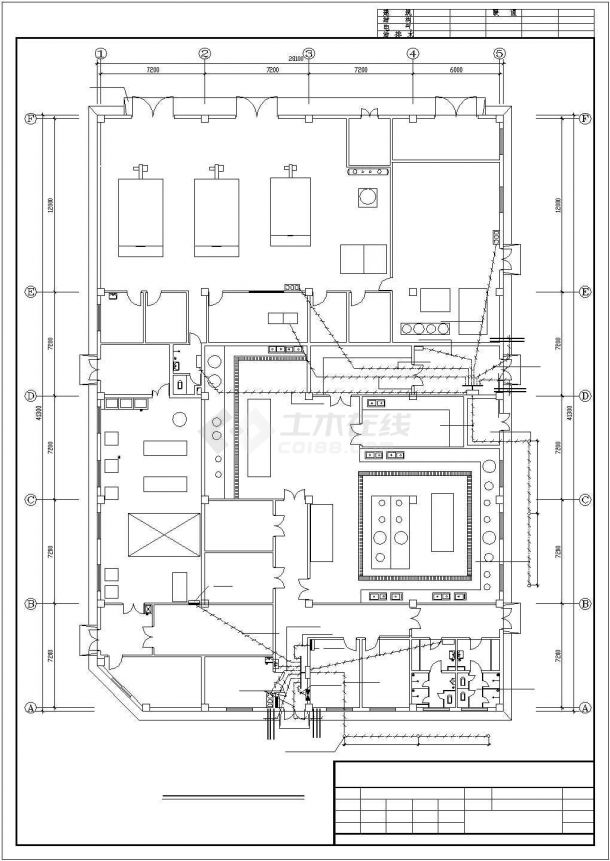 长沙市某医院1100平米单层后勤服务楼全套电气设计CAD图纸-图一