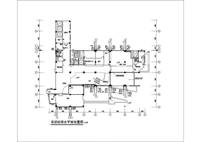 某医院1.3万平米13层框架结构医院综合功能楼给排水设计CAD图纸_图1