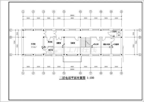 武汉市某儿童医院3层门诊楼全套电气施工CAD设计图纸-图二