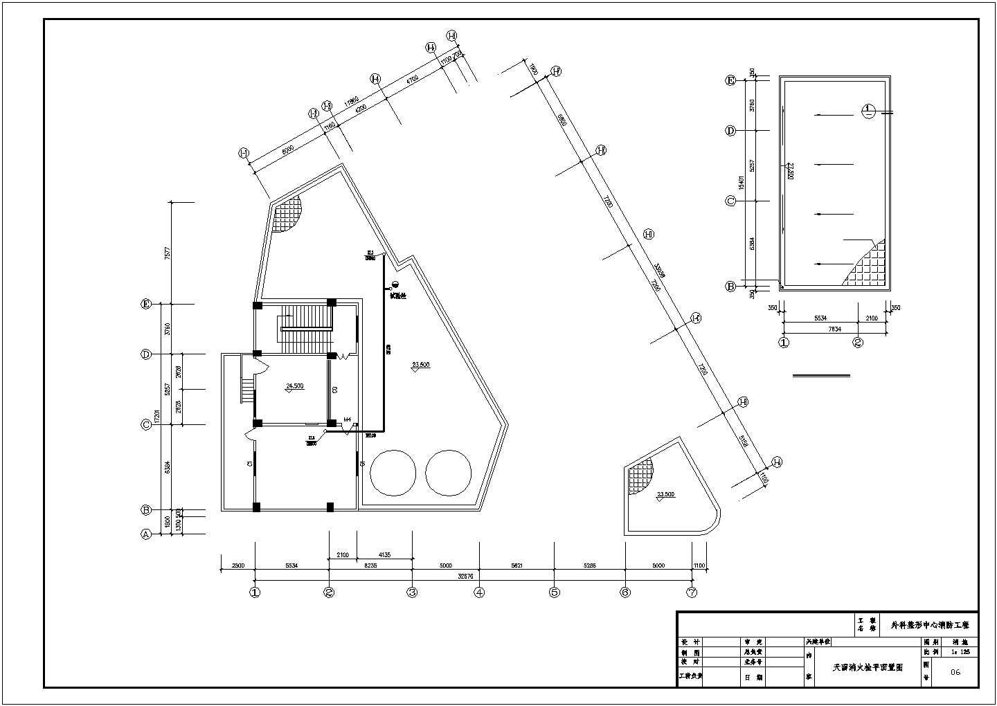 北京某整形医院医院6层外科整形中心消防工程设计CAD图纸