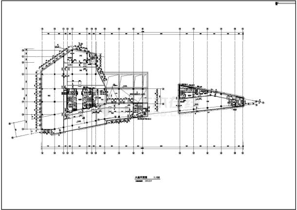 高层办公楼建筑CAD基础平面布置参考图-图二