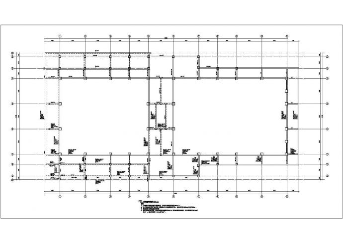 地上两层框架剪力墙结构报告厅结构图纸_图1