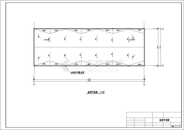 欧式坡屋面三层独栋别墅结构设计CAD图-图二