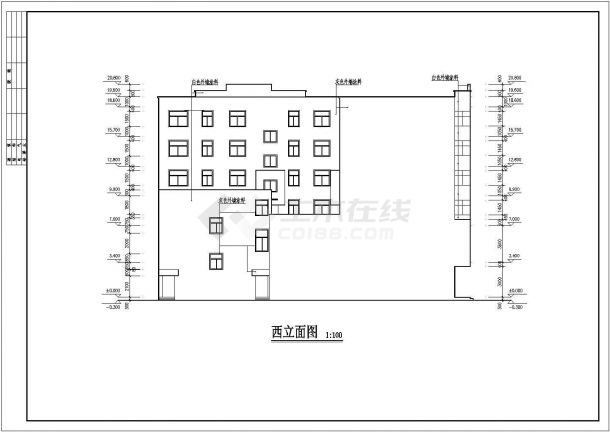 唐山市某经济开发区总建筑面积3200多平米营宿楼建筑设计全套施工图（含施工注意事项、总平面图）-图一