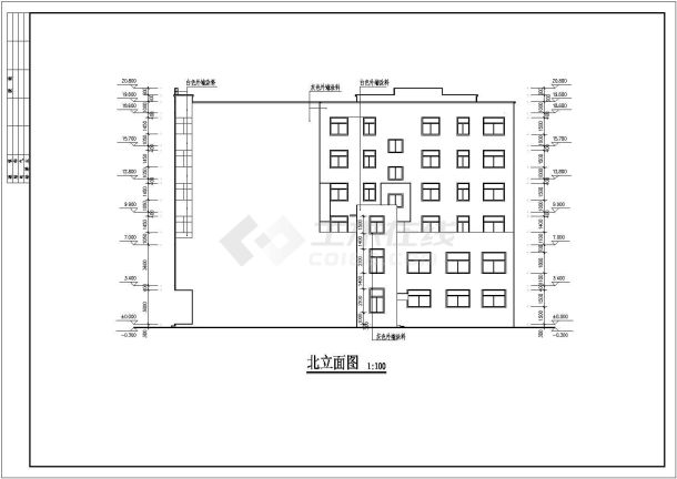 唐山市某经济开发区总建筑面积3200多平米营宿楼建筑设计全套施工图（含施工注意事项、总平面图）-图二