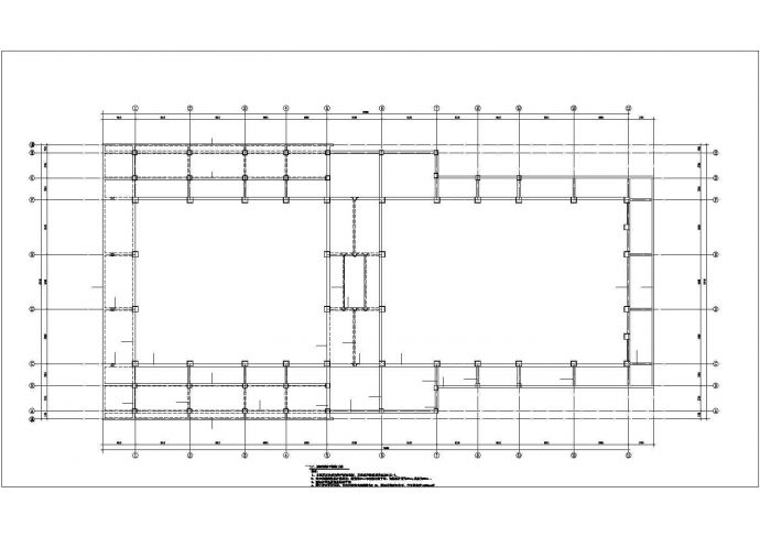 某地上两层框架剪力墙结构报告厅结构图_图1