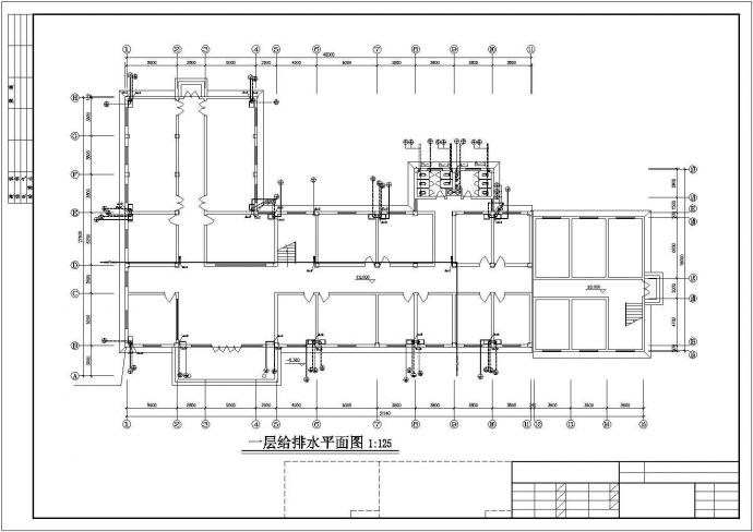 济南市某医院4层L型门诊楼全套给排水施工设计CAD图纸_图1