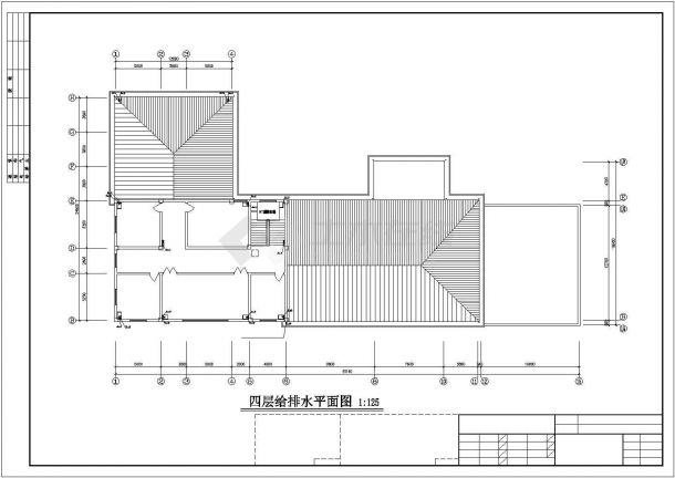 济南市某医院4层L型门诊楼全套给排水施工设计CAD图纸-图二