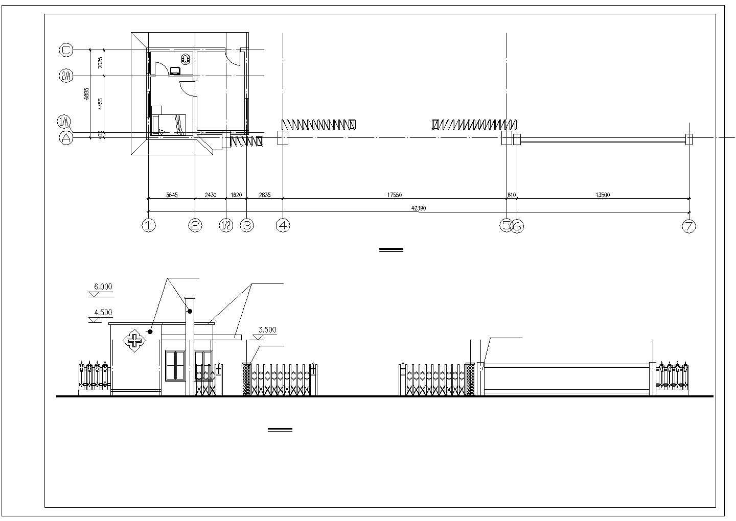 贵阳市某新建小区的入口大门全套施工设计CAD图纸