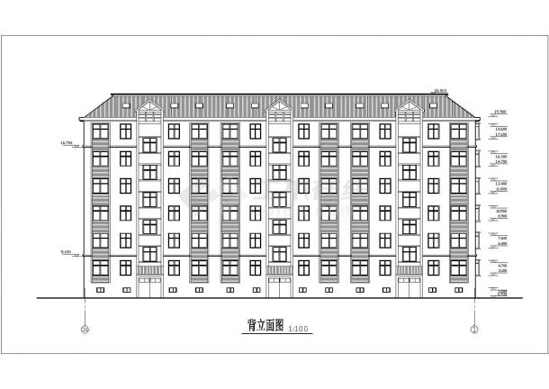2700平米6层框混结构住宅楼建筑设计CAD图纸（不含车库和阁楼）-图一