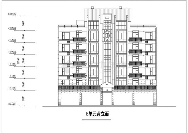 湖州市某新建小区6层砖混住宅楼立剖面设计CAD图纸（3套方案）-图二