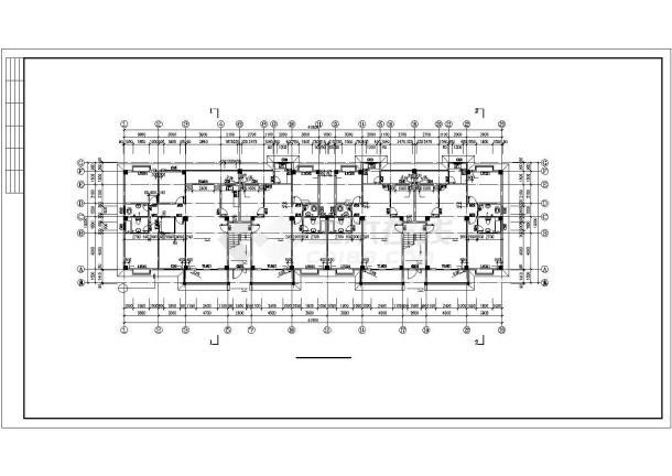 襄阳市绿色花园小区3200平米6层砖混结构住宅楼建筑设计CAD图纸-图一