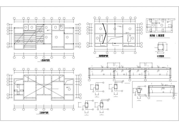 镇江市某小区370平米2层砖混结构住宅楼建筑设计CAD图纸（1层2户）_图1
