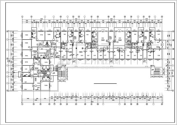 7600平米6层框架结构临街商住楼平面设计CAD图纸（1-2层商用）-图一