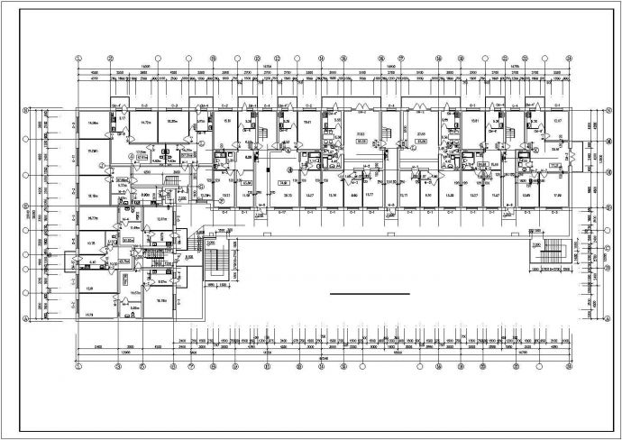 7600平米6层框架结构临街商住楼平面设计CAD图纸（1-2层商用）_图1