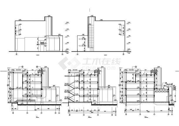 锦州市某企业单位3200平米五层框架结构办公楼建筑设计CAD图纸-图二