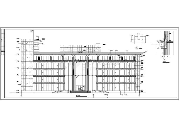 哈尔滨市某公司6层砖混结构办公楼建筑设计CAD图纸（含天面层）-图一