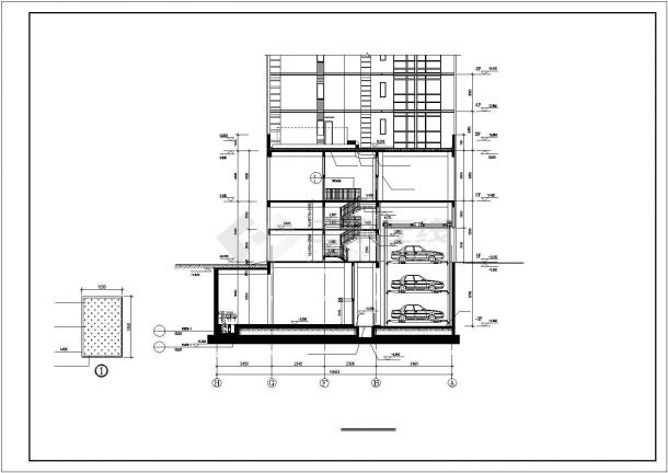 宁波市某街道1.2万平米14层框架结构底商写字楼建筑设计CAD图纸-图一