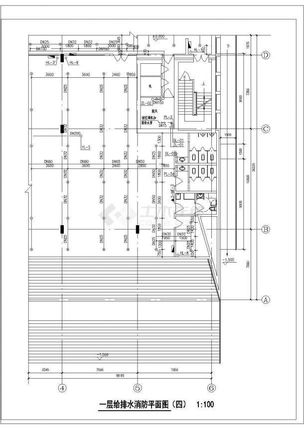 8层办公楼给排水CAD建筑设计施工图-图一