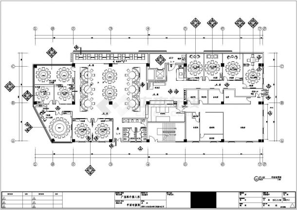 绍兴鉴湖大酒店装修施工设计CAD图纸-图一