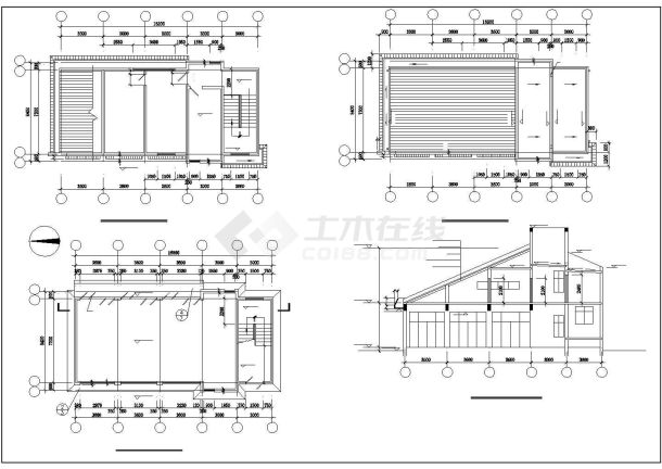 北京某公司1640平米3层框架结构办公楼建筑设计CAD图纸-图二