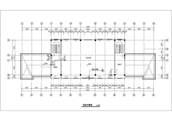泉州市某建筑公司2200平米4层框架结构办公楼建筑设计CAD图纸_图1