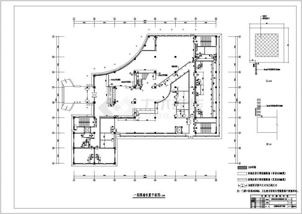 喜福会酒楼整体装修设计CAD图纸（含效果图）-图一