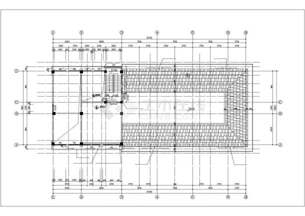 上海嘉定区某市政单位8层框架结构办公楼建筑设计CAD图纸-图一