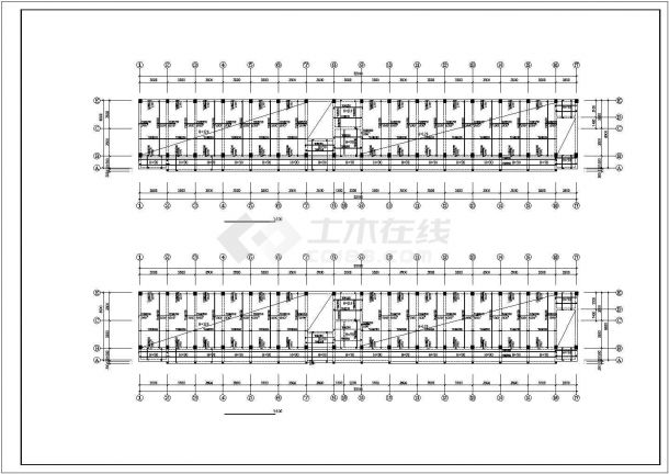 湖州市某公司2000平米四层框架结构办公楼建筑+结构设计CAD图纸-图二