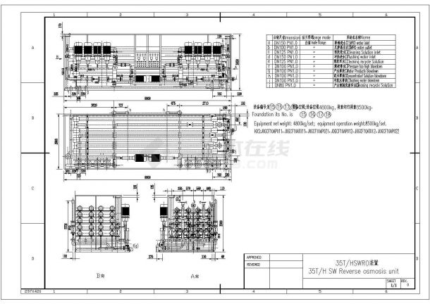 26t-h及35t-h的反渗透设计CAD建筑设计施工图-图二