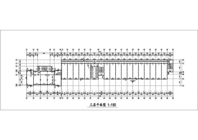 长春市某制造工厂2700平米4层框架结构办公楼建筑设计CAD图纸_图1