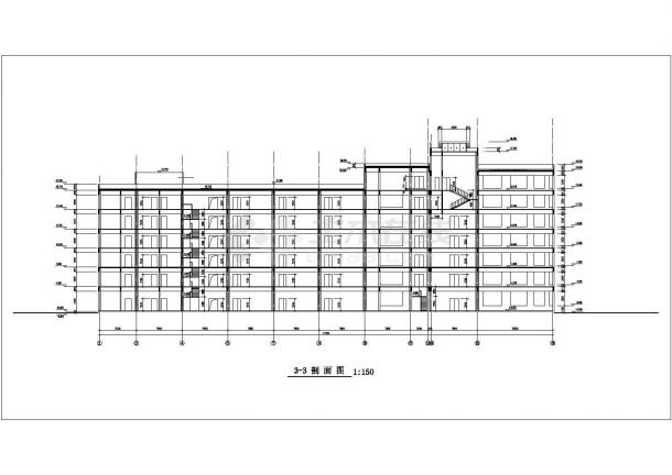 成都市某公司1.1万平米7层框架结构办公楼建筑设计CAD图纸-图一