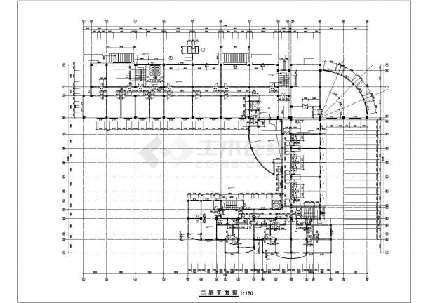 成都市某公司1.1万平米7层框架结构办公楼建筑设计CAD图纸-图二