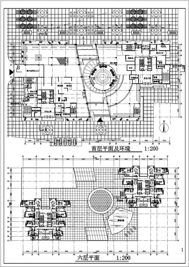 5.1万平米28层框剪结构商用+办公+住宅综合楼建筑设计CAD图纸-图一